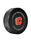 NHL Calgary Flames Officially Licensed 2023-2024 Team Game Puck Design In Cube - New Fan Blue