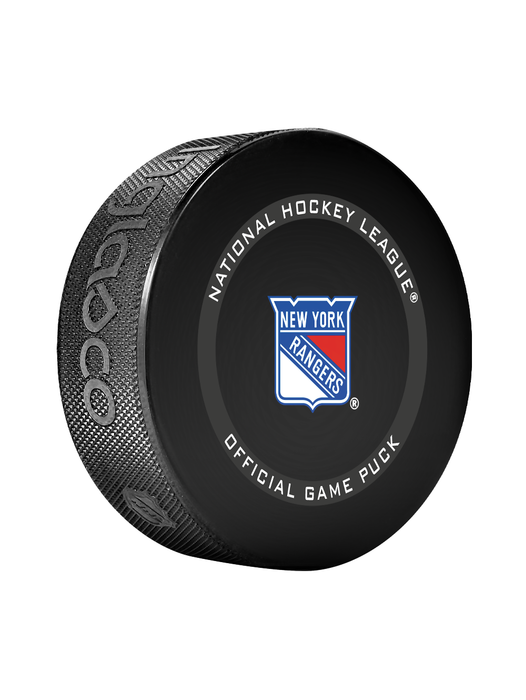 NHL New York Rangers Officially Licensed 2023-2024 Team Game Puck Design In Cube - New Fan Pink