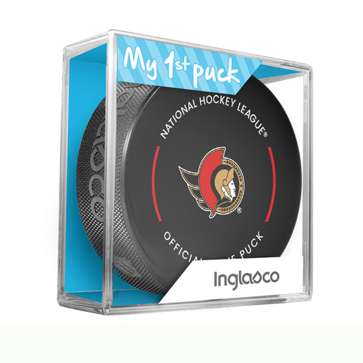 NHL Ottawa Senators Officially Licensed 2023-2024 Team Game Puck Design In Cube - New Fan Blue