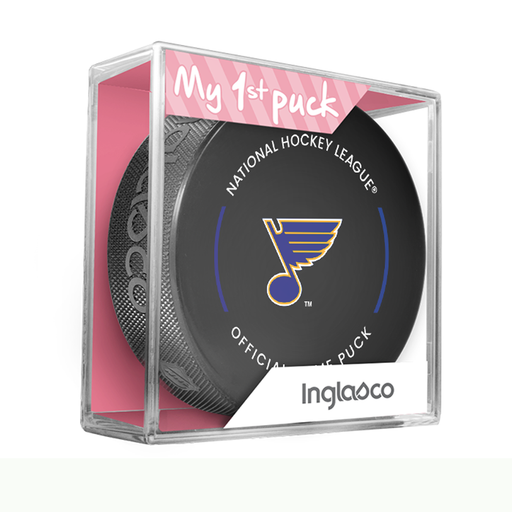 NHL St. Louis Blues Officially Licensed 2023-2024 Team Game Puck Design In Cube - New Fan Pink