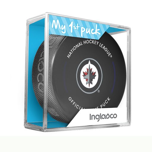 NHL Winnipeg Jets Officially Licensed 2023-2024 Team Game Puck Design In Cube - New Fan Blue