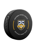 NHL Nashville Predators 25th Anniversary Officially Licensed 2023-24 Team Game Puck Design In Cube - New Fan Blue