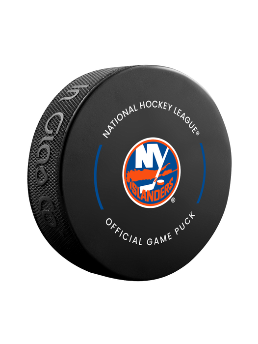 Rondelle de hockey officielle des New York Islanders de la LNH en cube - Bleu nouveau fan
