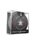 NHL Florida Panthers 30th Anniversary 2024 Official Playoffs Game Hockey Puck Design In Cube