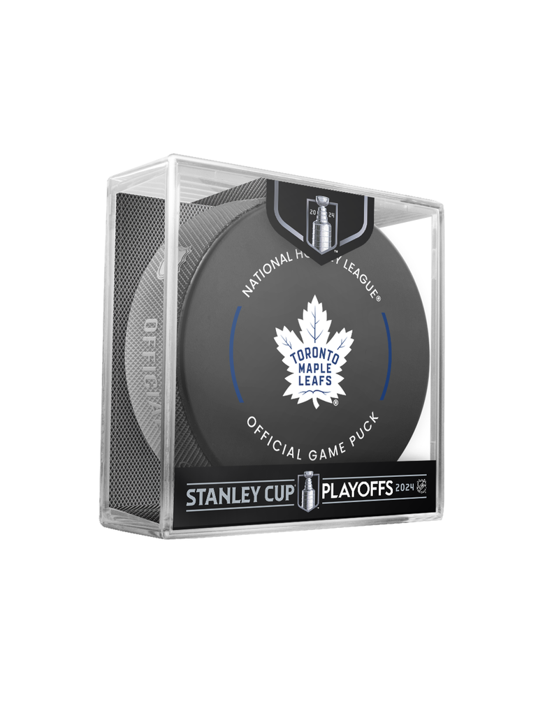NHL Toronto Maple Leafs 2023 Official Playoffs Game Hockey Puck Design In Cube