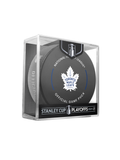 NHL Toronto Maple Leafs 2023 Official Playoffs Game Hockey Puck Design In Cube