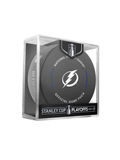 NHL Tampa Bay Lightning 2024 Official Playoffs Game Hockey Puck Design In Cube