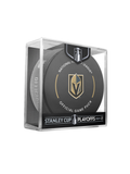 NHL Vegas Golden Knights 2024 Official Playoffs Game Hockey Puck Design In Cube