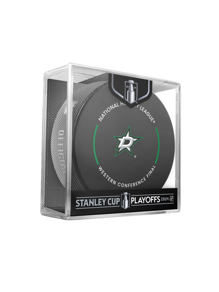 NHL Dallas Stars 2024 Official Playoffs Game Hockey Puck Design Round 3 In Cube