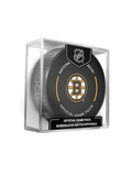 NHL Boston Bruins Club Officially Licensed 2024-25 Team Game Hockey Puck Design- In Cube