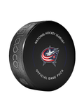 NHL Columbus Blue Jackets Officially Licensed 2024-25 Team Game Hockey Puck Design- In Cube