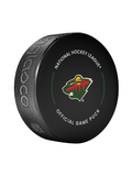 NHL Minnesota Wild Officially Licensed 2024-25 Team Game Hockey Puck Design- In Cube