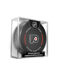 NHL Philadelphia Flyers Officially Licensed 2024-25 Team Game Hockey Puck Design- In Cube