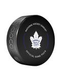 NHL Toronto Maple Leafs Officially Licensed 2024-25 Team Game Hockey Puck Design- In Cube