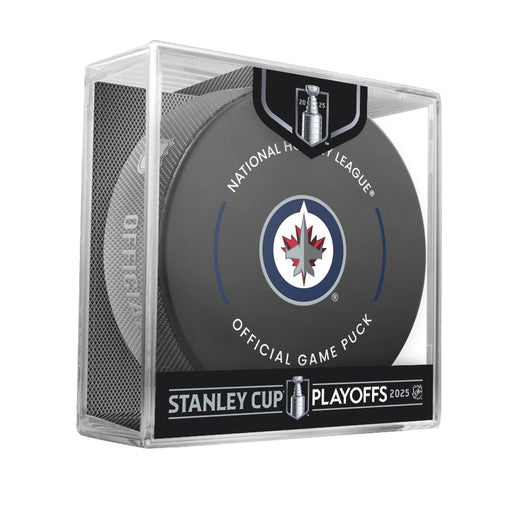 NHL Winnipeg Jets 2025 Official Playoffs Game Hockey Puck Design In Cube