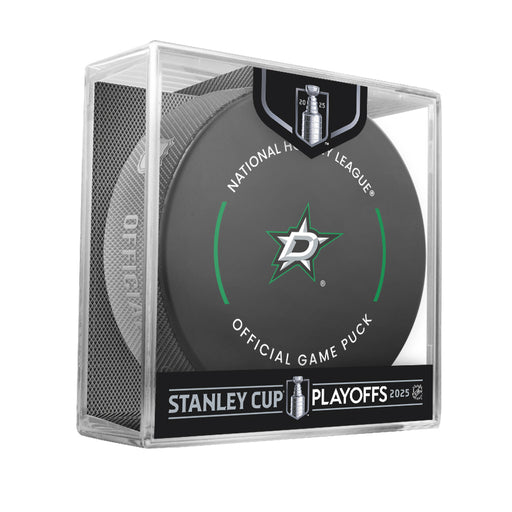 NHL Dallas Stars 2025 Official Playoffs Game Hockey Puck Design In Cube