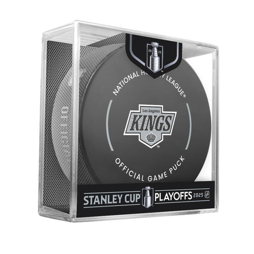 NHL Los Angeles Kings 2025 Official Playoffs Game Hockey Puck Design In Cube