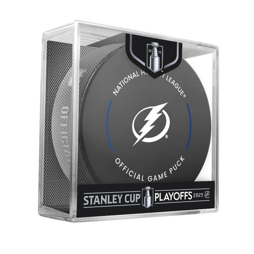 NHL Tampa Bay Lightning 2025 Official Playoffs Game Hockey Puck Design In Cube