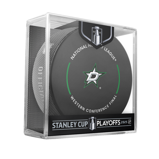 NHL Dallas Stars 2025 Official Playoffs Round 3 Game Puck Design In Cube