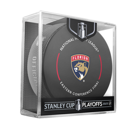 NHL Florida Panthers 2025 Official Playoffs Round 3 Game Puck Design In Cube
