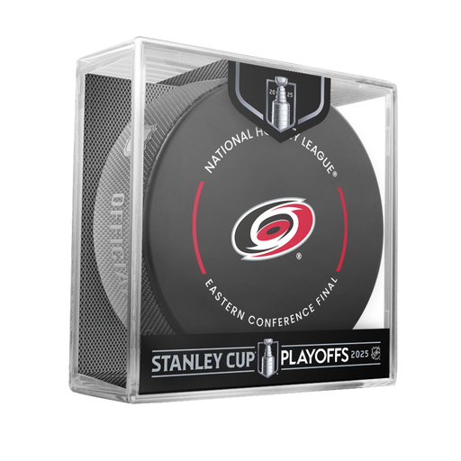 NHL Carolina Hurricanes 2025 Official Playoffs  Round 3 Game Puck Design In Cube
