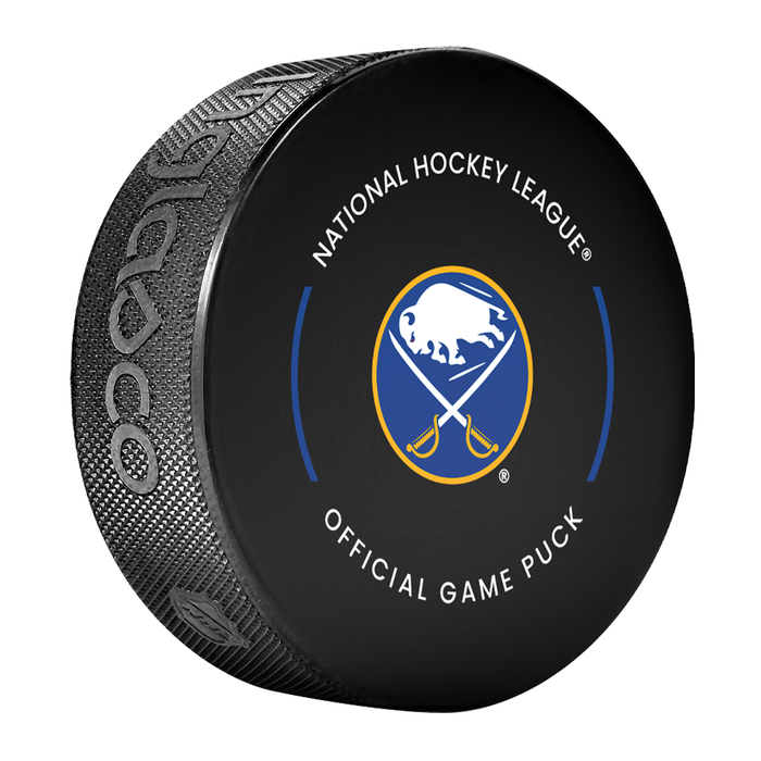 Rondelle de match officielle des Sabres de Buffalo de la LNH 2025-2026, modèle en cube