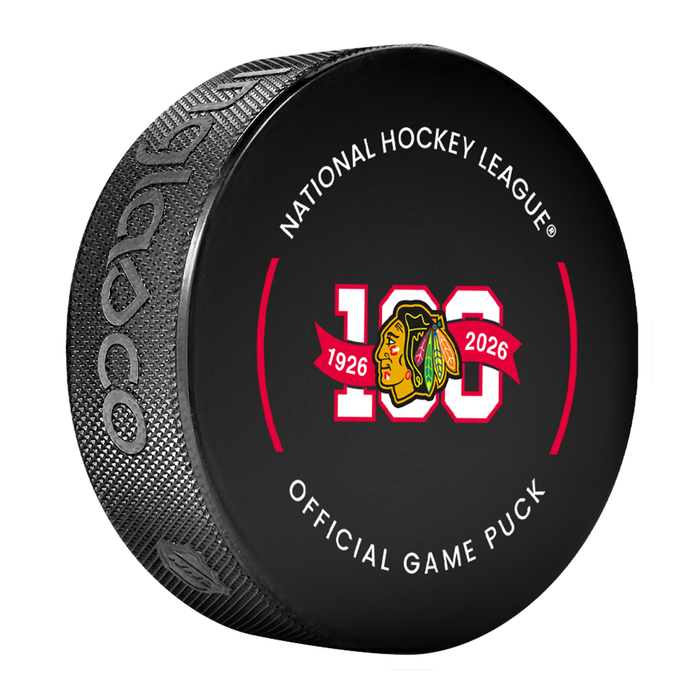 NHL Chicago Blackhawks Officially Licensed 2025-2026 Game Puck Design In Cube