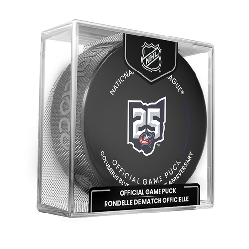 NHL Columbus  Blue Jackets Officially Licensed 2025-2026 Game Puck Design In Cube