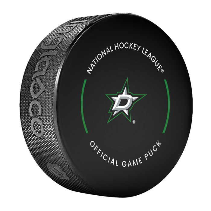 NHL Dallas Stars Officially Licensed 2025-2026 Game Puck Design In Cube