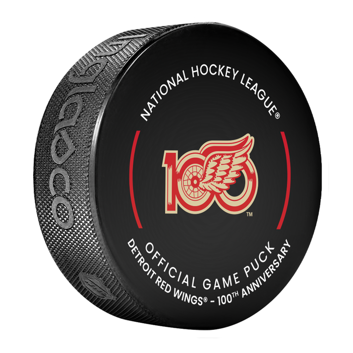 NHL Detroit Red Wings Officially Licensed 2025-2026 Game Puck Design In Cube