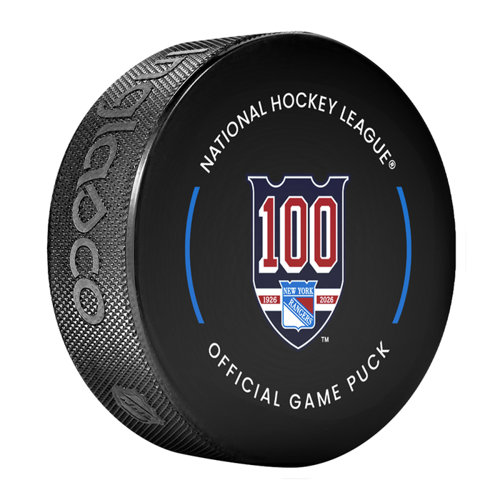 NHL New York Rangers Officially Licensed 2025-2026 Game Puck Design In Cube