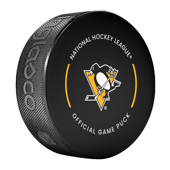 NHL Pittsburgh Penguins Officially Licensed 2025-2026 Game Puck Design In Cube