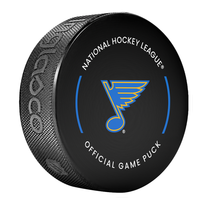 NHL St. Loius BluesOfficially Licensed 2025-2026 Game Puck Design In Cube