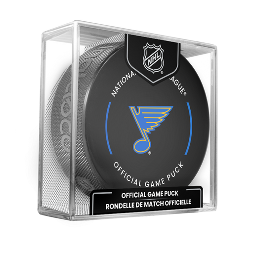 NHL St. Loius BluesOfficially Licensed 2025-2026 Game Puck Design In Cube