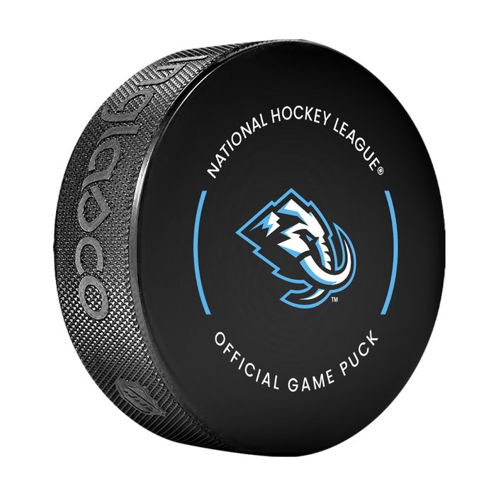 NHL Utah Mammoth Officially Licensed 2025-2026 Game Puck Design In Cube