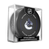 NHL Vancouver Canucks Officially Licensed 2025-2026 Game Puck Design In Cube