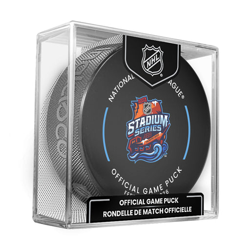 NHL 2026 Stadium Series  Tampa Bay Lightning vs Boston Bruins Game Puck Design In Cube