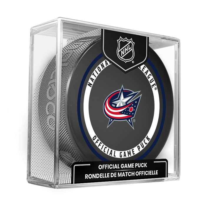 NHL Columbus Blue Jackets Official  2026-2027 Game Puck 960T In Cube