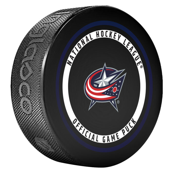 NHL Columbus Blue Jackets Official  2026-2027 Game Puck 960T In Cube