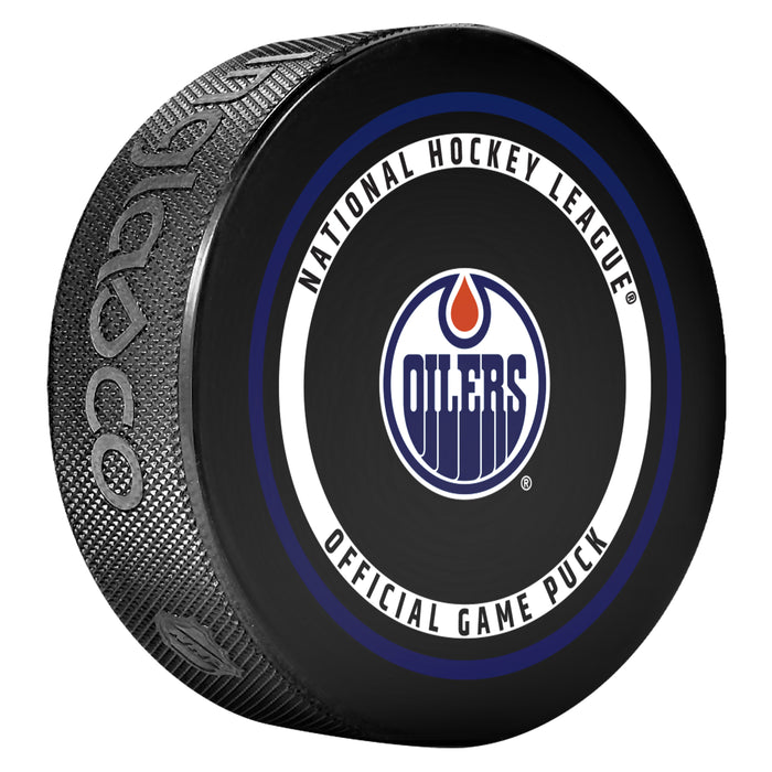 NHL Edmonton Oilers Official 2026-2027 Game Puck 960T In Cube