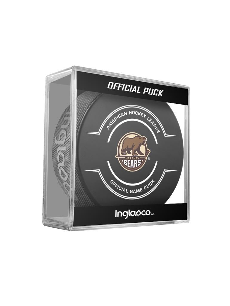 AHL Hershey Bears 2023-24 Official Game Hockey Puck In Cube