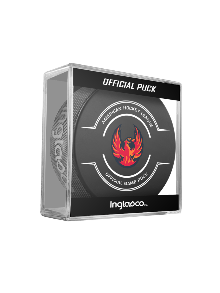 AHL Coachella Valley Firebirds 2023-24 Official Game Hockey Puck In Cube