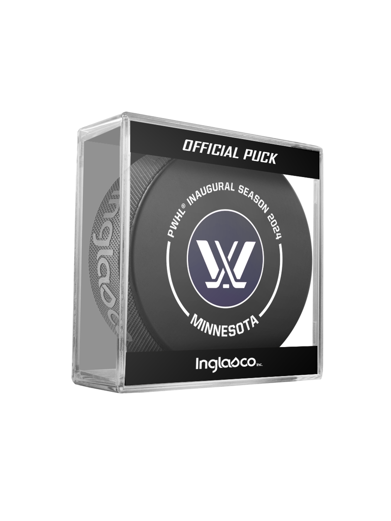 PWHL Minnesota 2024 Inaugural Season Official Game Hockey Puck In Cube