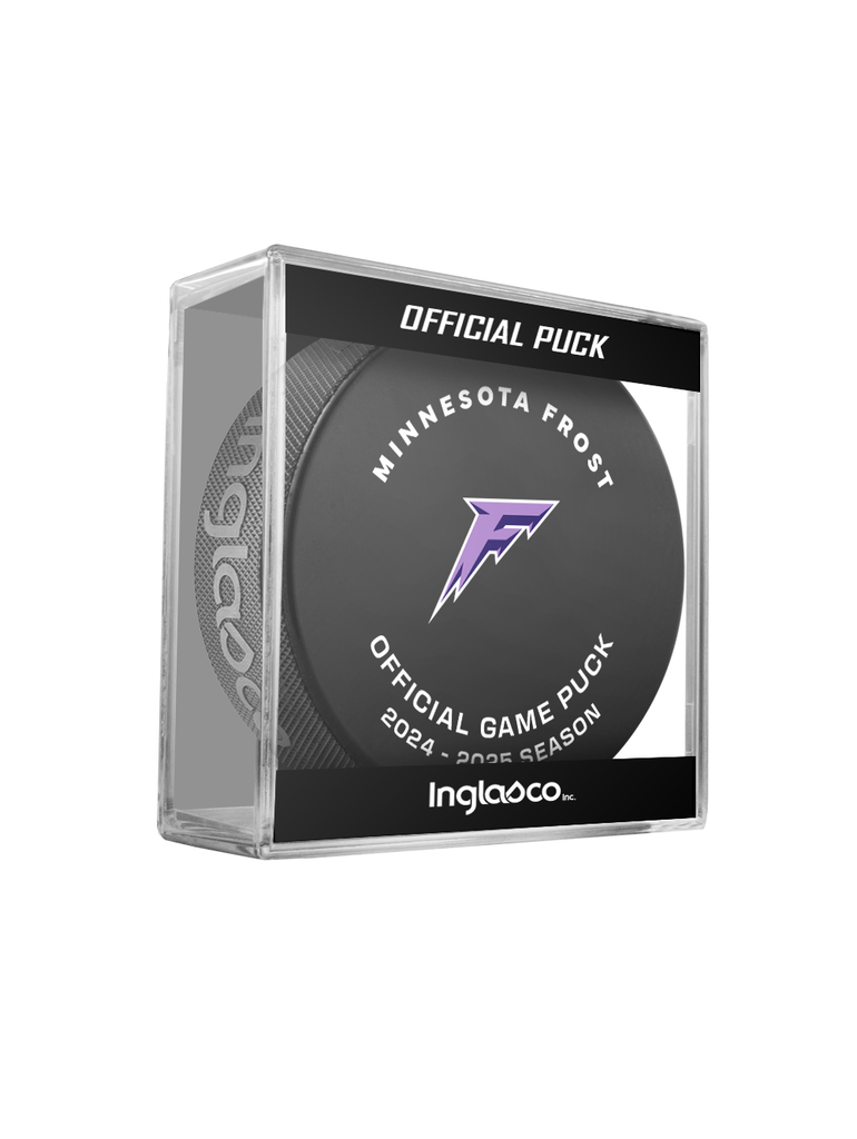 PWHL Minnesota Frost Official 2024-25 Game Hockey Puck- In Cube