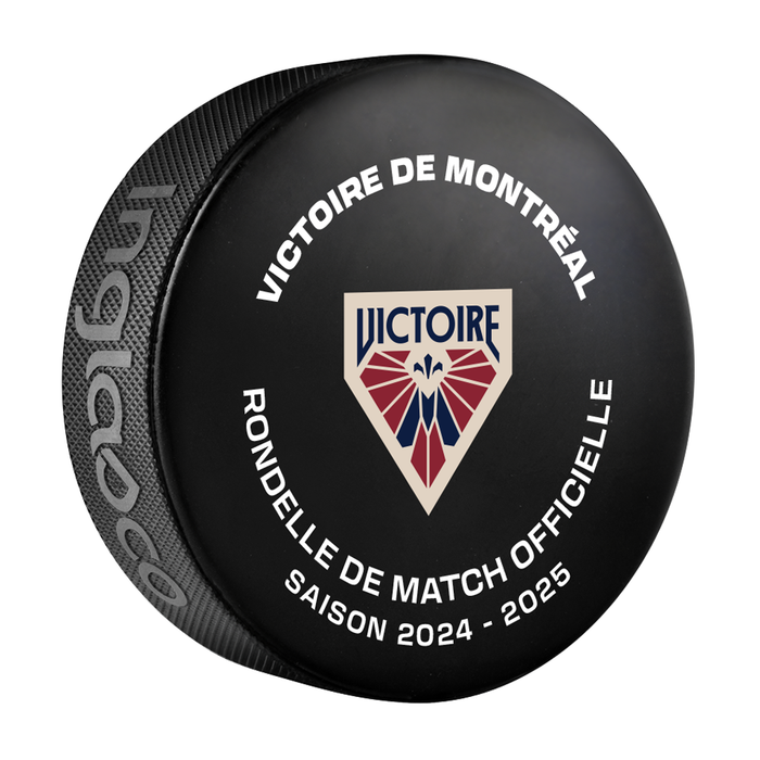 PWHL Montreal Victoire Official 2024-25 Game Hockey Puck- In Cube