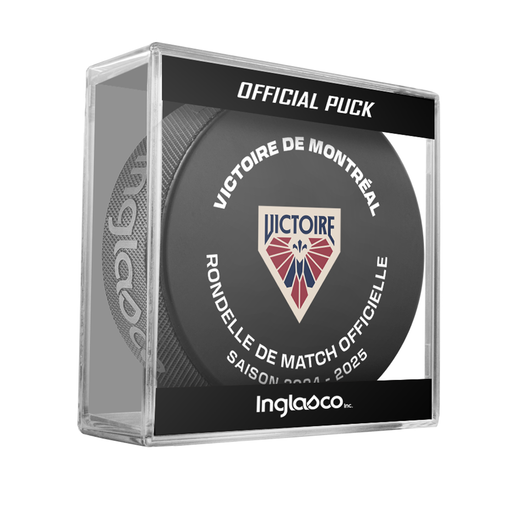PWHL Montreal Victoire Official 2024-25 Game Hockey Puck- In Cube