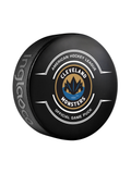 AHL Cleveland Monsters 2024-25 Official Game Hockey Puck In Cube