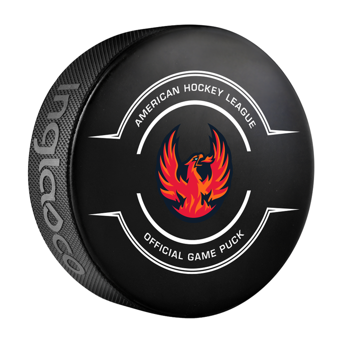 AHL Coachella Valley Firebirds 2024-25 Official Game Hockey Puck In Cube
