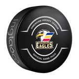 AHL Colorado Eagles 2024-25 Official Game Hockey Puck In Cube