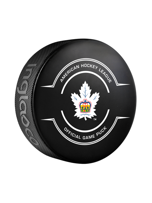 AHL Toronto Marlies 2024-25 Official Game Hockey Puck In Cube